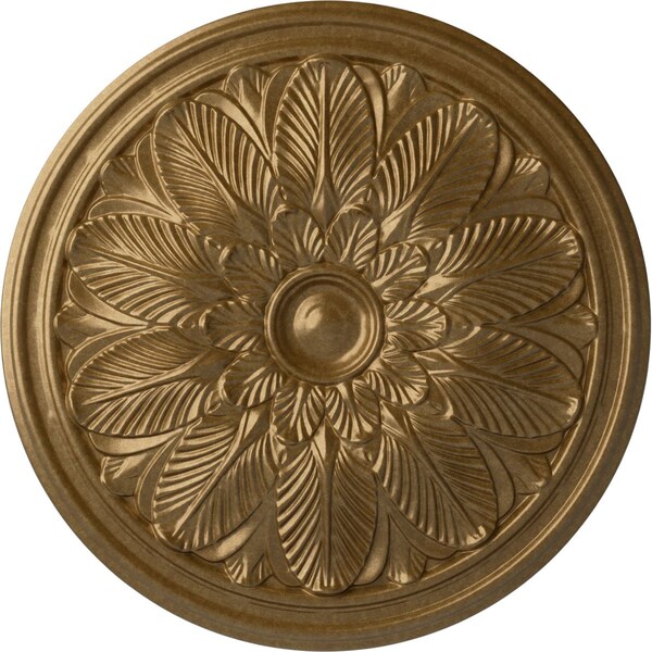 Ekena Millwork Bordeaux Ceiling Medallion (Fits Canopies up to 3 1/4"), Hand-Painted Pale Gold, 22 5/8"OD x 1 3/4"P CM22BOPAS - main